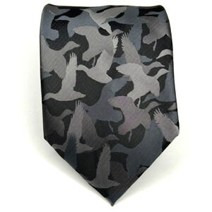 Duck Dynasty Tie Mens Black Gray Camo Necktie 100% Polyester Hunting Outdoors
